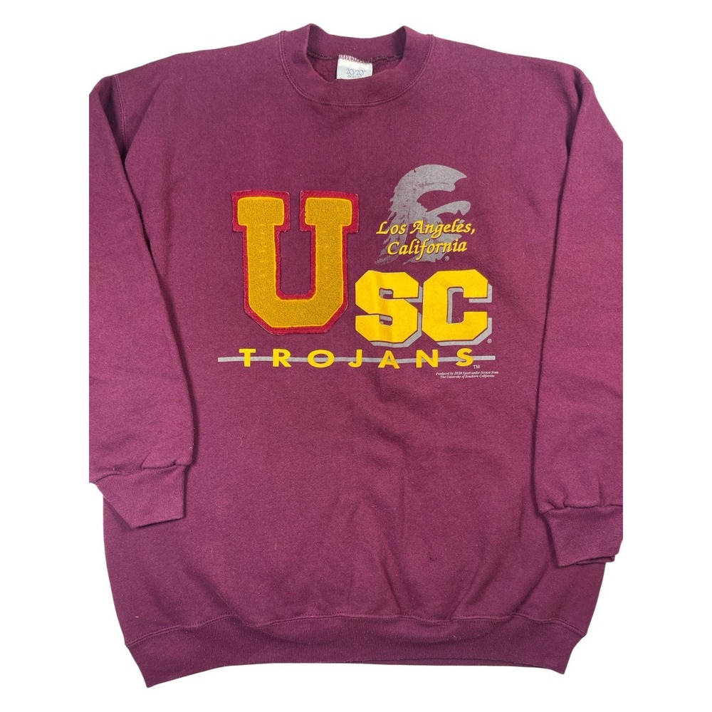 20/20 Sport Inc‎ USC Trojans Sweatshirt Men's XL Maroon Lined Crewneck Pullover